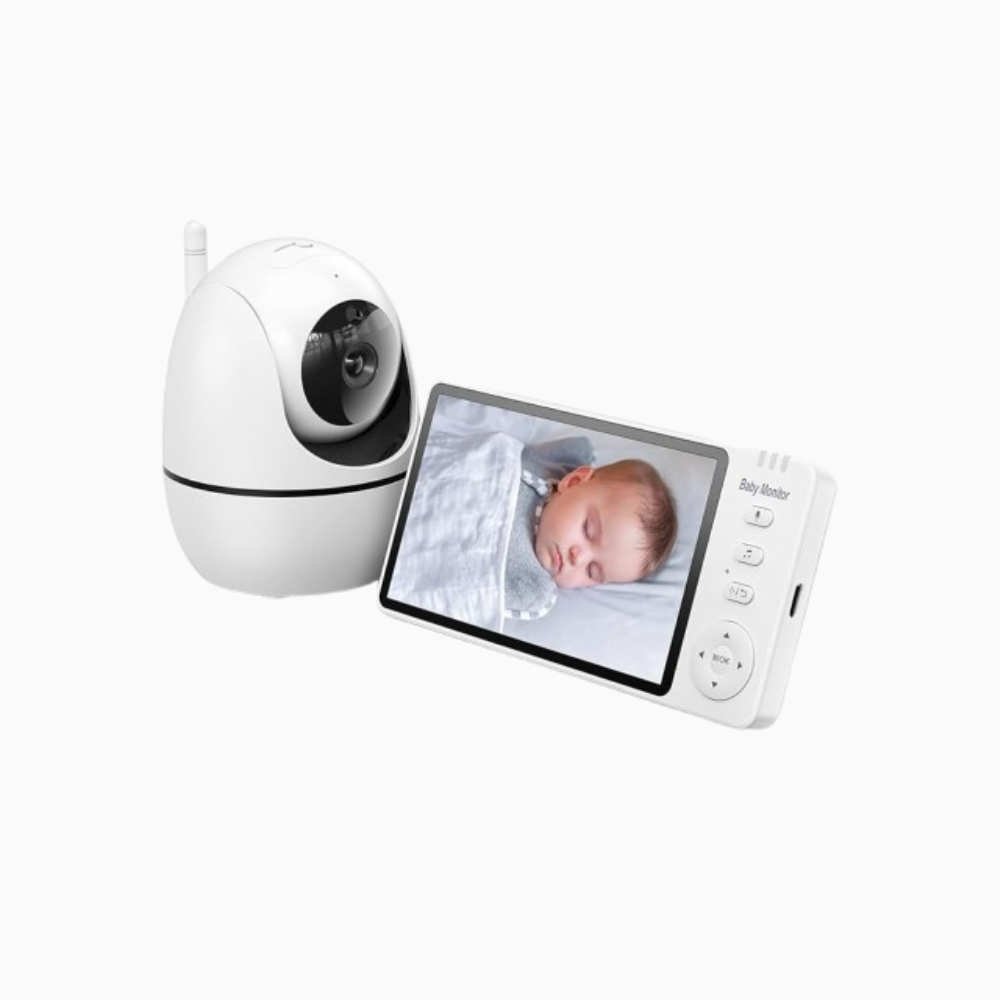 Bebelio - Babyphone Nevo HD 5" - Caméra Motorisée 360°, Vision Nocturne, Audio Bidirectionnel, Sans Wi-Fi