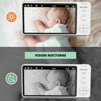 Bebelio - Babyphone Nevo HD 5" - Caméra Motorisée 360°, Vision Nocturne, Audio Bidirectionnel, Sans Wi-Fi