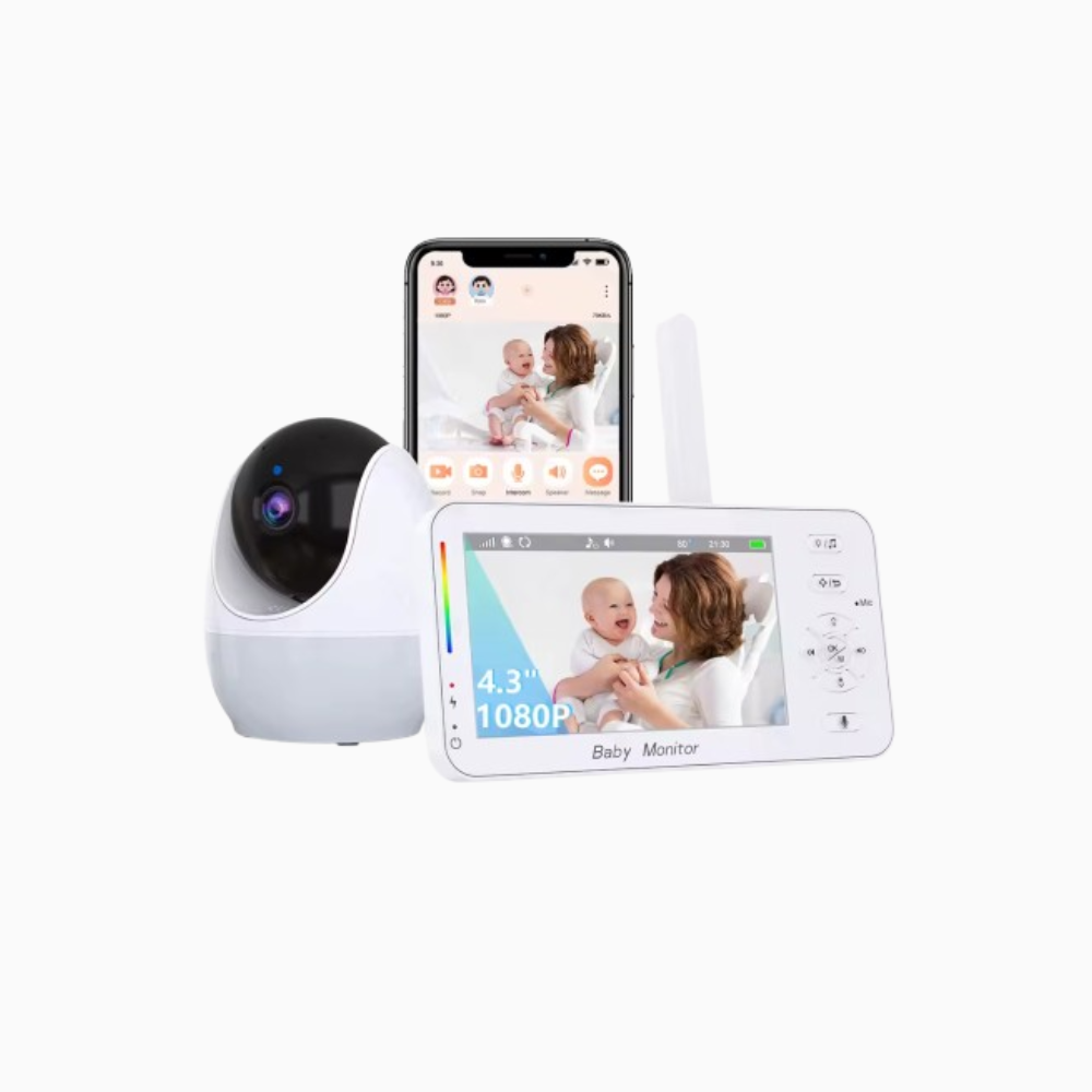 Bebelio - Babyphone Revo 4,3" – Vision Nocturne, Audio Bidirectionnel, Sans + Application, Vidéo HD1080p