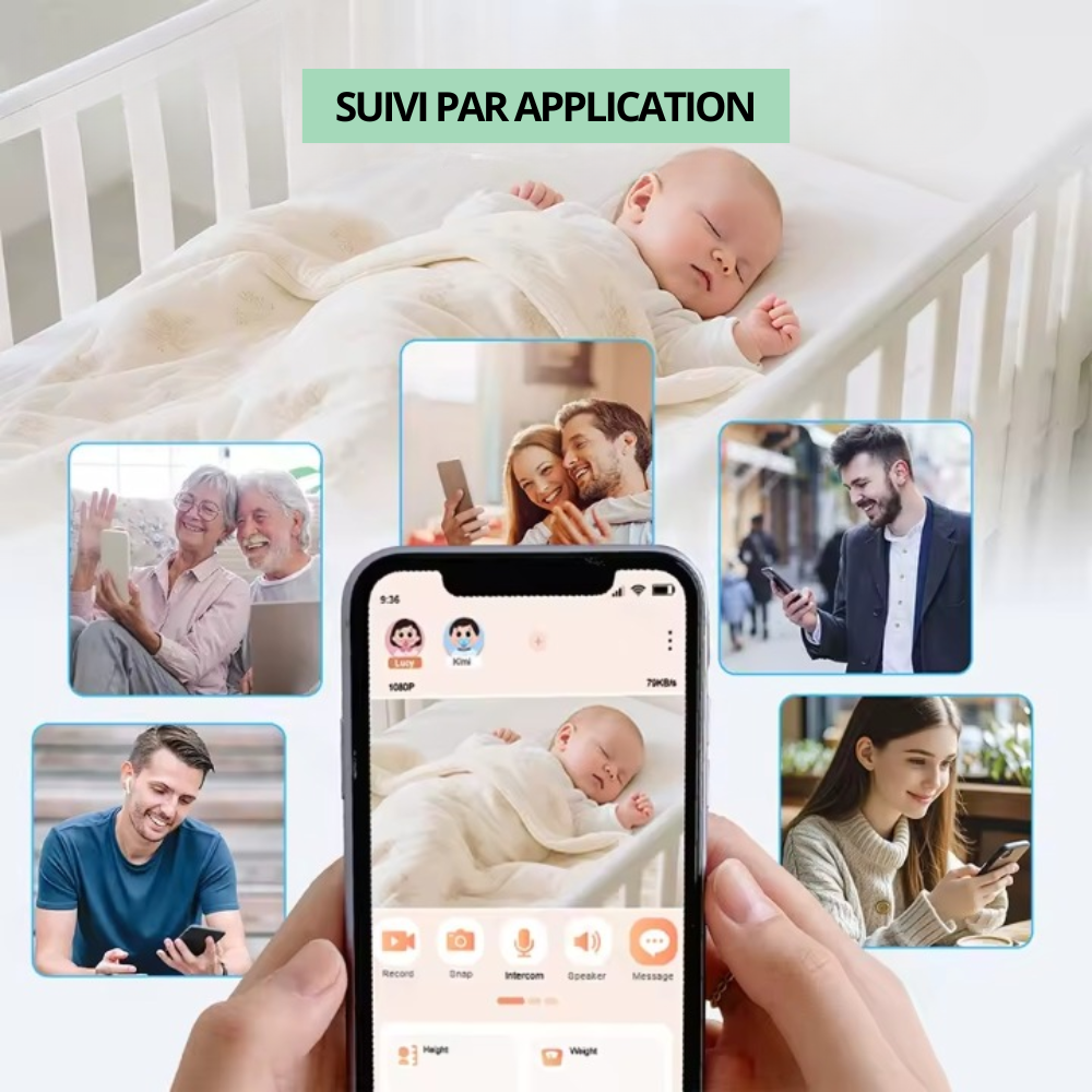 Bebelio - Babyphone Revo 4,3" – Vision Nocturne, Audio Bidirectionnel, Sans + Application, Vidéo HD1080p