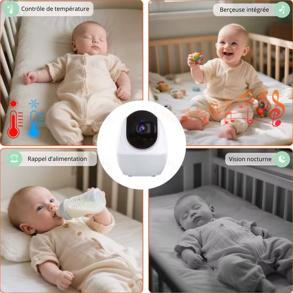 Bebelio - Babyphone Revo 4,3" – Vision Nocturne, Audio Bidirectionnel, Sans + Application, Vidéo HD1080p