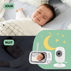 Bebelio - Babyphone Evo 3.5" - Vision Nocturne, Audio Bidirectionnel, Sans Ondes